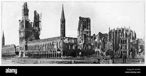 Ruins Of Ypres Cathedral Stock Photo - Alamy