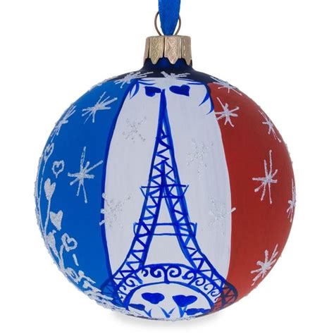 Eiffel Tower Paris France Glass Ball Christmas Ornament In 2022