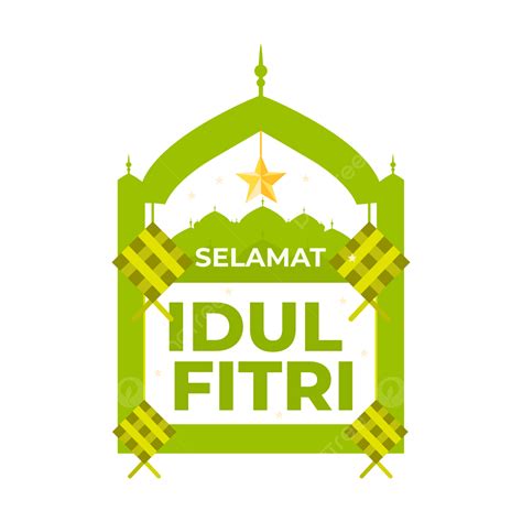 Saludo Eid Mubarak Con Adorno Islámico Verde Y Ketupat PNG Saludo