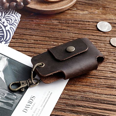 Car Key Case Leather Car Key Holder/dark Brown Small Leather Pouch Car ...