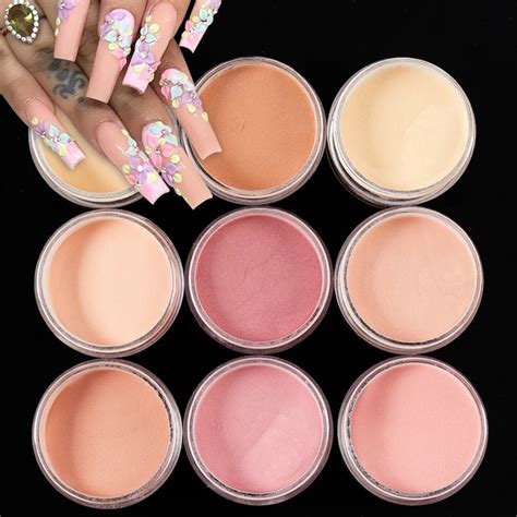 Box Nail Powder Professional Nude Acrylic Powder Extension Dipping Flower Pattern Engraving
