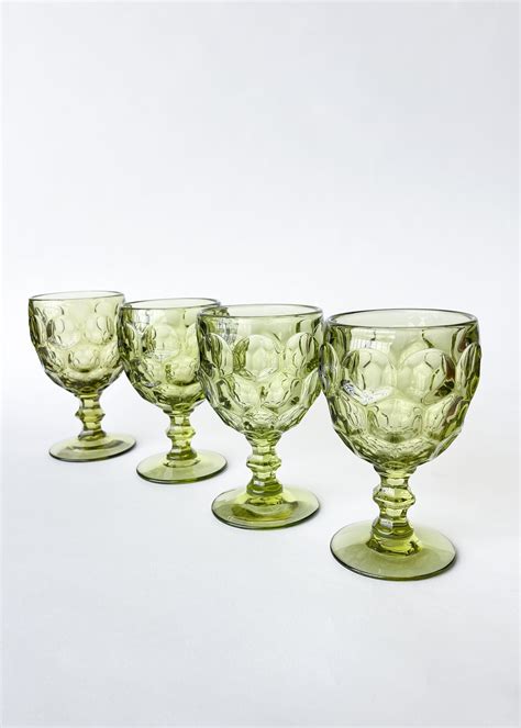 Vintage Green Goblets Raleigh Vintage