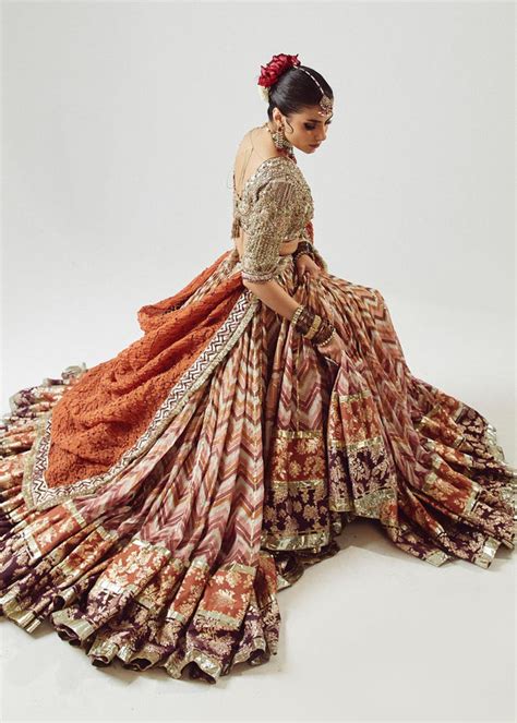 Traditional Bridal Lehenga Choli Dupatta Wedding Dress Nameera By Farooq