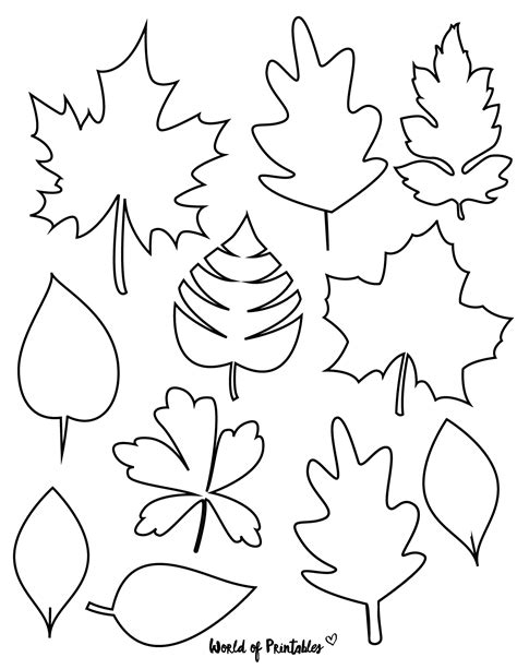 leaf template free printable leaf outlines one little project - leaf templates free printable ...