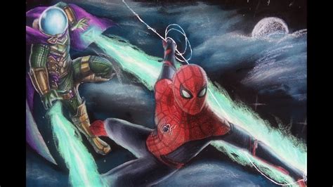 Speed Drawing Spiderman Vs Mysterio Spiderman Far From Home 2019