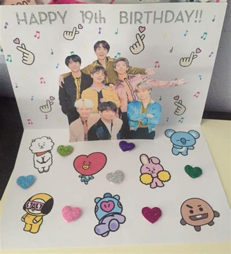 Bts Popup Card Bts Birthdays Birthday Card Drawing Diy Birthday Ts