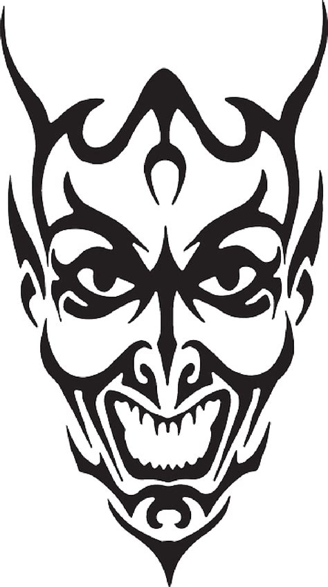 Transparent Demons Clipart Black And White Devil Face Png Download