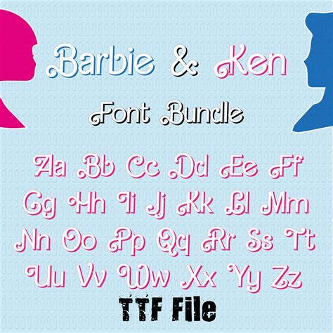 Retro Dolly Font Ttf Barbi Letters Ttf File Dİgital Download Etsy