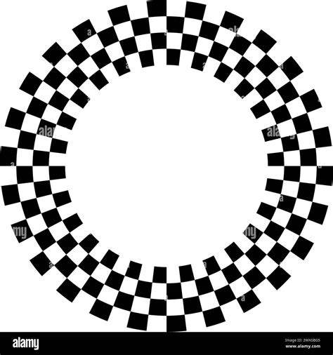 Checkered Circle Frame Circle Frame With Checkerboard Geometric