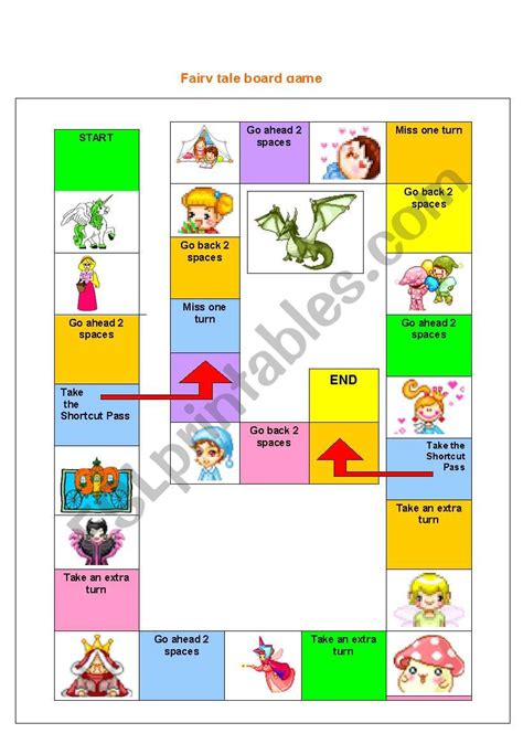 fairy tale board game - ESL worksheet by storyteller