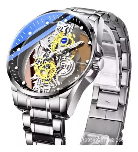 Reloj Automático Double Skeleton Para Hombre Color De La Correa