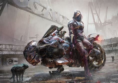 Motorbike Cyberpunk By Vincent Lefevre Sci Fi 2d Cgsociety Cyberpunk Art Futuristic Art