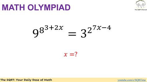 Math Olympiad Algebra Equation Tricky Math Problem Exponent Youtube