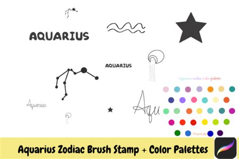 Aquarius Procreate Brush Stamps Color Graphic By Beautifulhandmadeart