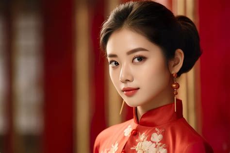 Premium Ai Image Beautiful Chinese Woman Wears Traditional Clothes