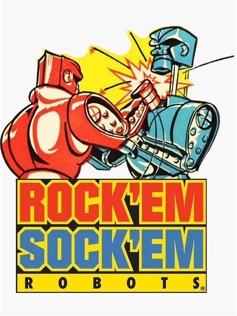 "Rock 'Em Sock 'Em Robots" Sticker for Sale by duanehatherly | Redbubble