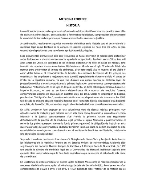 Generalidades DE LA Medicina Forense Y Pericial MEDICINA FORENSE