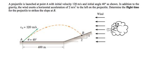 Solved A Projectile Is Launched At Point A With Initial Chegg