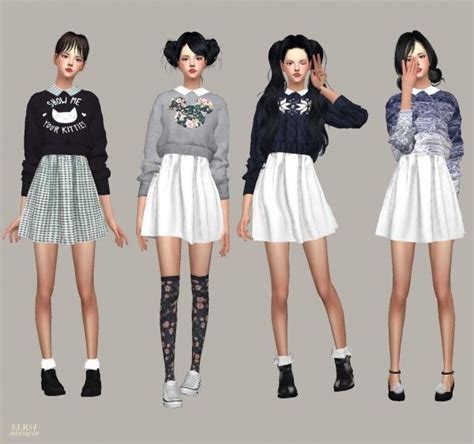 SIMS4 Marigold: Knit Sweater One Piece | Sims 4 clothing, Sims 4 dresses, Sims