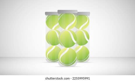 Tennis Balls Canister Simple Flat Design Stock Vector Royalty Free