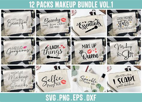 Makeup Bag Svg Makeup Bundle Svg Canvas Bag Svg Cosmetic Etsy