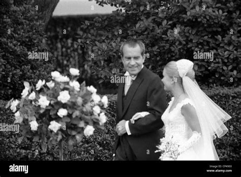 President Richard Nixon Escorting Daughter Tricia Nixon At Her Wedding At The White House