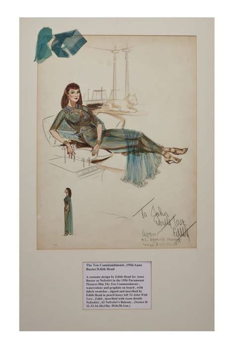 Anne Baxter | "queen Nefretiri" "the Ten Comandments" Edith Head Signed ...