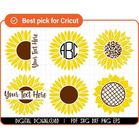 Sunflower Svg Sunflower Monogram Svg Split Monogram Svg S Inspire Uplift