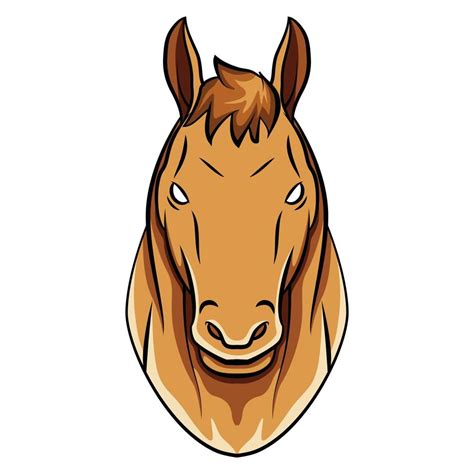 Ilustración De Vista Frontal De Cabeza De Caballo 16664929 Vector En