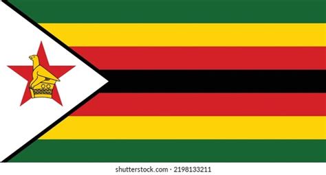 Flag Zimbabwe Original Simple Zimbabwe Flagin Stock Vector Royalty