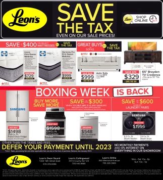 Save The Tax, Leon's, Owen Sound, ON