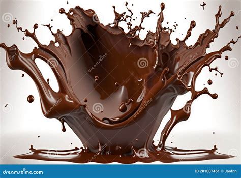 Chocolate Dynamic Splashing Liquid Splash D Isolated On White