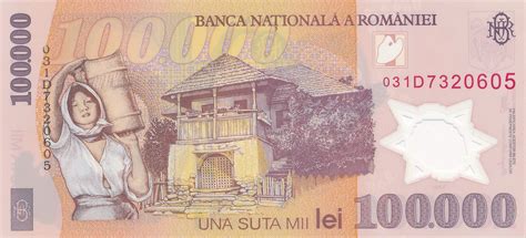 Rumänien 100000 Lei 20001 Romania Una Suta Mii Lei unc MA Shops