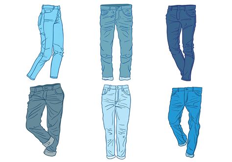 Blue Jeans Icons Vector 132152 Vector Art at Vecteezy