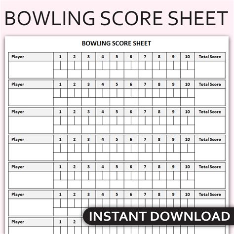 Bowling Score Sheet Officetemplates Net