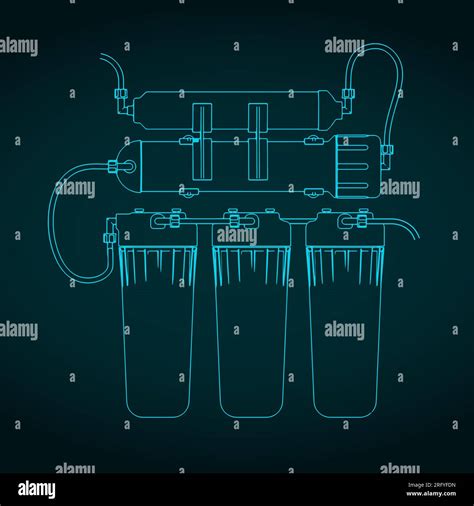 Ilustración vectorial estilizada del plano del sistema de ósmosis