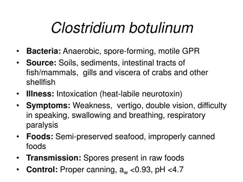 Ppt Clostridium Botulinum Powerpoint Presentation Free Download Id