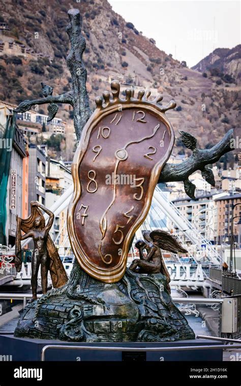 Andorra La Vella Andorra Feb 2018 Statue Of A Pope Or Saint In Front Of Church Esglesia De