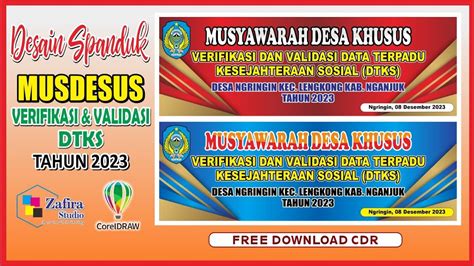 DESAIN SPANDUK MUSYAWARAH DESA KHUSUS VERIFIKASI VALIDADI DTKS TH