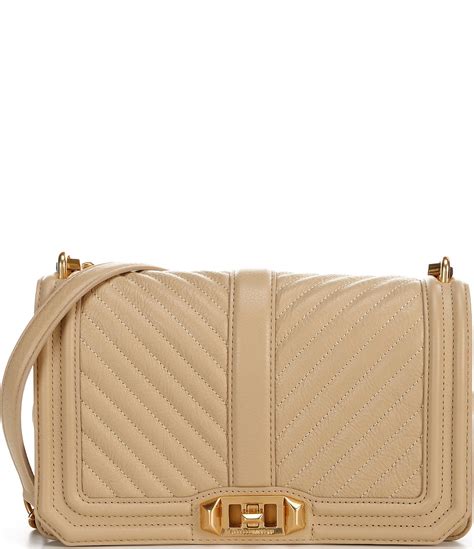 Rebecca Minkoff Chevron Quilted Love Crossbody Bag Latte Dillards