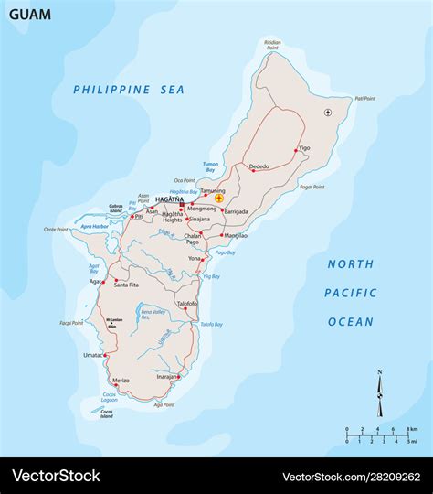 Map Guam Usa Royalty Free Vector Image Vectorstock