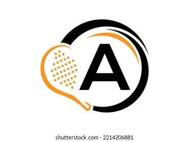 Letter Padel Racket Logo Design Vector Stock Vector Royalty Free