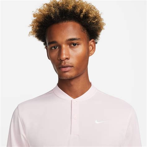 Buy Nike Court Dri Fit Blade Solid Polo Men Pink White Online Tennis