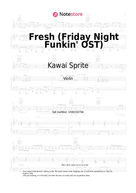 Fresh Friday Night Funkin Ost Violin Sheet Music Kawai Sprite In