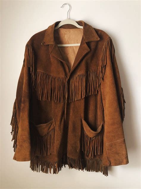 Vintage 70s Brown Leather Fringed Men S Jacket Partrade Etsy Fringe