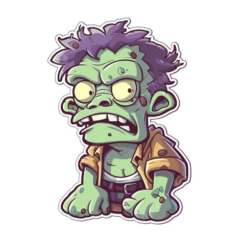 Adesivo De Zumbi Fofo Em Um Clipart De Fundo Branco Vetor Png Design