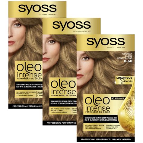 Syoss Oleo Farba do Włosów 8 60 Miodowy Blond x3 12721542997 Allegro pl