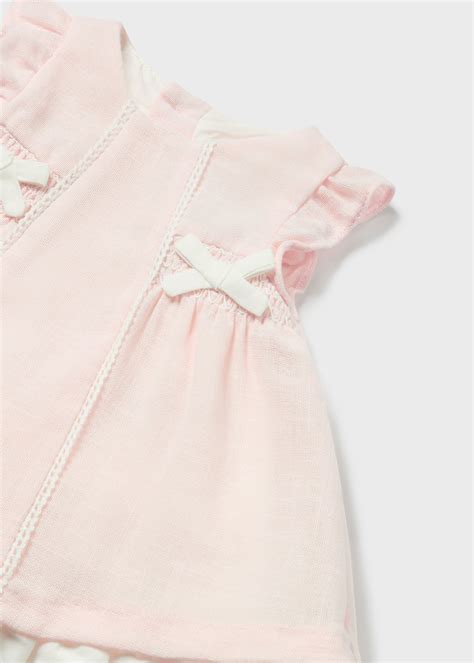 Newborn Smocked Dress And Bloomer Set Nude Mayoral