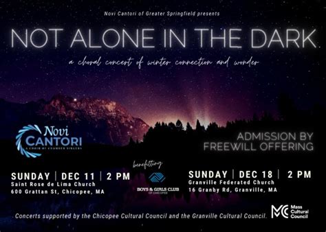 Not Alone In The Dark A Choral Concert With Novi Cantori Western