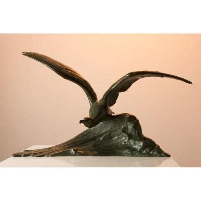 L Albatros Louis Maximilien Fiot Bronze Sculpture